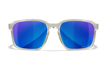 Image of Wiley X WX Alfa Sunglasses, Gloss Clear Crystal Frame, Captivate Polarized Blue Mirror Lens, AC6ALF09