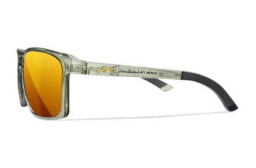 Image of Wiley X WX Alfa Sunglasses, Gloss Crystal Light Olive Frame, Captivate Polarized Bronze Mirror Lens, AC6ALF04