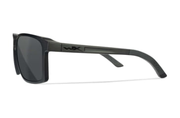 Image of Wiley X WX Alfa Sunglasses, Matte Black Frame, Captivate Polarized Grey Lens, Medium/Large, AC6ALF02