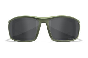 Image of Wiley X WX Grid Sunglasses, Matte Utility Green Frame, Captivate Pol Grey Lens, CCGRD08