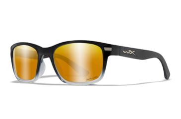 Image of Wiley X WX HELIX Sunglasses, Captivate Polarized Bronze Mirror Lens/ Gloss Black, AC6HLX04
