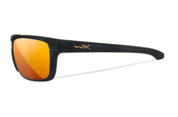 Image of Wiley X WX Kingpin Safety Sunglasses, Matte Black Frame, Captivate Pol Bronze Mirror Lens, ACKNG14