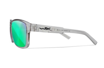 Image of Wiley X WX Trek Sunglasses, Gloss Crystal Light Grey Frame, Captivate Polarized Green Mirror Lens, AC6TRK07