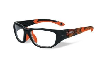 Image of Wiley X WX Victory Single Vision Prescription Sunglasses, Matte Black w/Dragon/Sonic Orange Frame, YFVIC04SV