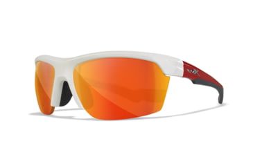Image of Wiley X YF Swift Sunglasses, Gloss White Frame, Red Mirror Lens, YFSWF05