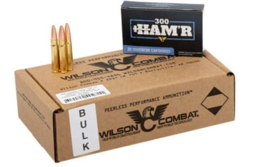 Image of Wilson Combat 300 HAMR 125 Grain Maximum Expansion Brass Rifle Ammo, 200 Rounds, 1-15 Twist, A300HMR-125-ME-15-BLK