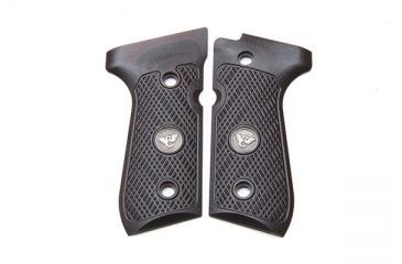 Image of Wilson Combat Beretta 92, 96 G10 Grips, Checkered with WC Logo, Black Cherry 724FC-BC