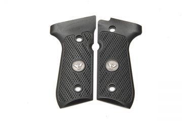 Image of Wilson Combat Beretta 92, 96 G10 Grips, Checkered with WC Logo, Black 724FC-BLK