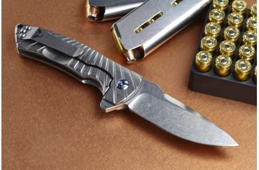 Image of Wilson Combat Defiant Starburst Flipper, Titanium Framelock, Silver WTK-DSF