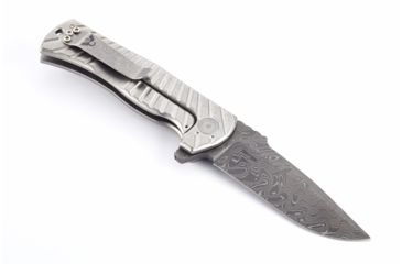 Image of Wilson Combat Eagle Framelock Titanium Flipper, Stainless Damascus Blade WTK-EAGLE-D