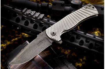 Image of Wilson Combat Eagle Framelock Titanium Flipper, Stainless Damascus Blade WTK-EAGLE-D