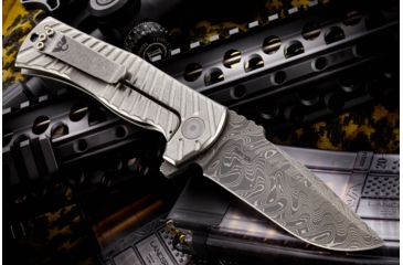 Image of Wilson Combat Eagle Framelock Titanium Flipper, Stainless Damascus Blade WTK-EAGLE-D