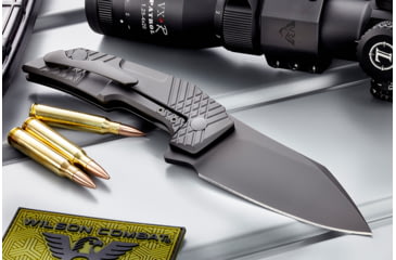 Image of Wilson Combat EDC-X Tactical Folding Knife, X-TAC Pattern, Titanium Framelock, Black, WTK-EDCX-B