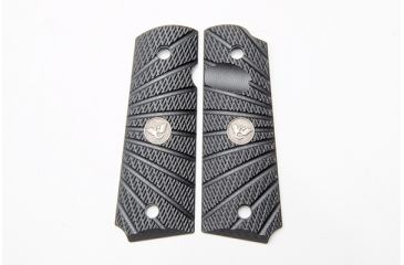 Image of Wilson Combat Grips, Full-Size, Aggressive Starburst Pattern, Beveled Bottom, Black 738-FS-BB-BLK