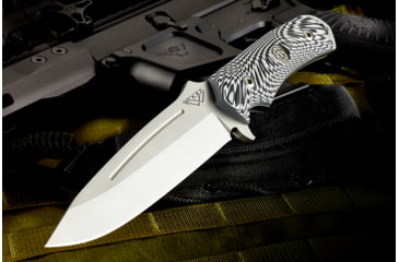 Image of Wilson Combat Hide Fighter Fixed Blade Knife, G10, Wilson Combat/Steve Woods, Black/Grey, WTK-HF-G