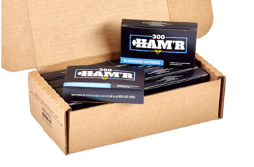 Image of Wilson Combat Hornady FMJ 300 HAMR 125 Grain Brass Cased Pistol Ammo, 200 Round, A300HMR-125-FMJ-BLK-200RD