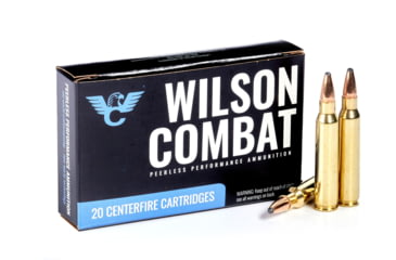 Image of Wilson Combat Hornady SP .223 Remington 60 Grain Brass Cased Pistol Ammo, 20 Round, A223-60-SP-20RD