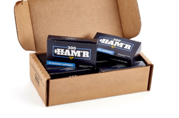 Image of Wilson Combat Hornady SP 300 HAMR 110 Grain Brass Cased Pistol Ammo, 200 Round, A300HMR-110-SP-BLK-200RD