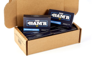 Image of Wilson Combat Hornady V-MAX 300 HAMR 110 Grain Brass Cased Pistol Ammo, 200 Round, A300HMR-110-VMAX-BLK-200RD