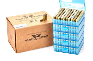 Image of Wilson Combat Hornady XTP .38 Super +P 125 Grain Brass Cased Pistol Ammo, 500 Rounds, A38SU-125-HAP-BLK-500RD