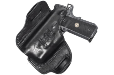 Image of Wilson Combat Jason Winnie Leather Outside the Waistband Holster w/ Streamlight TLR-3, 1911 Compact/ Professional, Right, Black Elephant, CH2BER15WL
