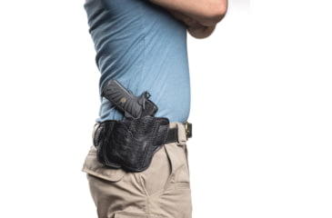 Image of Wilson Combat Jason Winnie Leather Outside the Waistband Holster w/ Streamlight TLR-3, 1911 Compact/ Professional, Right, Black Elephant, CH2BER15WL