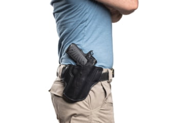 Image of Wilson Combat Jason Winnie Steer Hide Outside the Waistband Holster, Full-Size 1911, Right, Black, CH1BSHR15R