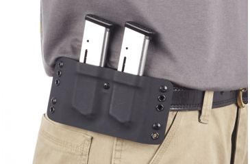 Image of Wilson Combat Kydex Carry Double Magazine Pouch, 1911, Left Hand, 1.75in Belt, Black KC1BKL15D