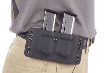 Image of Wilson Combat Kydex Carry Double Magazine Pouch, 1911, Left Hand, 1.75in Belt, Black KC1BKL15D