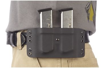Image of Wilson Combat Kydex Carry Double Magazine Pouch, 1911, Right Hand, 1.75in Belt, Black KC1BKR15D
