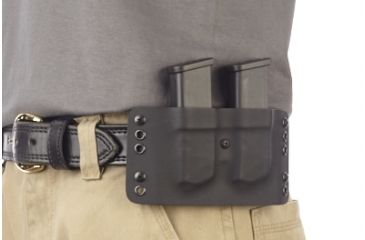 Image of Wilson Combat Kydex Carry Double Magazine Pouch, Glock, Right Hand, 1.75in Belt, Black KC6BKR15D