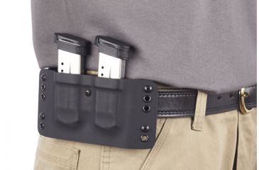 Image of Wilson Combat Kydex Carry Double Magazine Pouch, S&amp;W M&amp;P Shield, Left Hand, 1.75in Belt, Black KC15BKL15D