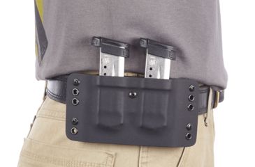 Image of Wilson Combat Kydex Carry Double Magazine Pouch, S&amp;W M&amp;P Shield, Left Hand, 1.75in Belt, Black KC15BKL15D