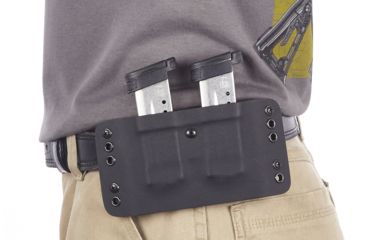 Image of Wilson Combat Kydex Carry Double Magazine Pouch, S&amp;W M&amp;P Shield, Right Hand, 1.75in Belt, Black KC15BKR15D