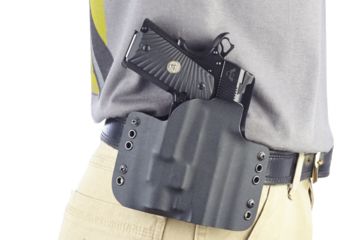 Image of Wilson Combat Kydex Carry Holster, Compact 1911 with TLR-3 Weapon Light, Right Hand, 1.75in Belt, Black KC2BKR15WL