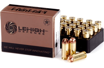 Image of Lehigh Defense 10mm 115 Grain 09 Xtreme Defense Brass Pistol Ammo, 20 Rounds, LA10-115-XD