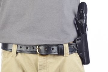 Image of Wilson Combat Lo-Profile Holster, Full-Size 1911, Left Hand, 1.5in Belt, Black Leather LP1BLL15