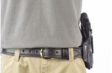 Image of Wilson Combat Lo-Profile II Holster, Beretta 92, 96 Compact, Left Hand, 1.5in Belt, Black Leather with Shark Trim MLP12BLSL15
