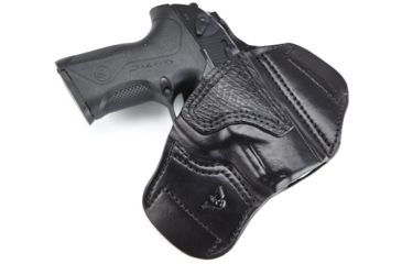 Image of Wilson Combat Lo-Profile II Holster, Beretta PX4 Compact, Right Hand, 1.5in Belt, Black Leather with Shark Trim, MLP8BLSR15