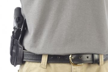 Image of Wilson Combat Lo-Profile II Holster, Beretta PX4 Compact, Right Hand, 1.5in Belt, Black Leather with Shark Trim MLP8BLSR15
