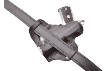 Image of Wilson Combat Lo-Profile II Holster, Compact 1911 with TLR-6 Weapon Light, Lt. Hand, 1.5in Belt, Black Leather w/ Shark Trim MLP2BLSL15WL6