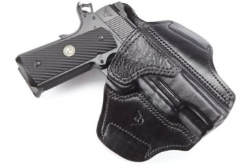 Image of Wilson Combat Lo-Profile II Holster, Full-Size 1911, Left Hand, 1.5in Belt, Black Leather with Shark Trim, MLP1BLSL15