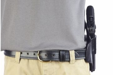 Image of Wilson Combat Lo-Profile II Holster, Full-Size 1911, Left Hand, 1.5in Belt, Black Leather with Shark Trim MLP1BLSL15