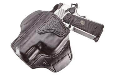 Image of Wilson Combat Lo-Profile II Holster, Full-Size 1911 with TLR-6 Weapon Light, Lt Hand, 1.5in Belt, Blk Leather w/ Shark Trim MLP1BLSL15WL6