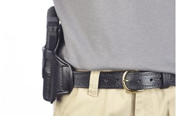 Image of Wilson Combat Lo-Profile II Holster, S and W M and P, Right Hand, 1.5in Belt, Black Leather with Shark Trim MLP13BLSR15