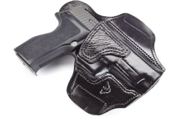 Image of Wilson Combat Lo-Profile II Holster, SIG Sauer P226, Right Hand, 1.5in Belt, Black Leather with Shark Trim, MLP17BLSR15
