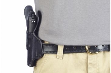 Image of Wilson Combat Lo-Profile II Holster, SIG Sauer P226, Right Hand, 1.5in Belt, Black Leather with Shark Trim MLP17BLSR15