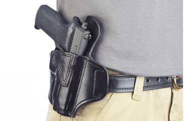 Image of Wilson Combat Lo-Profile II Holster, SIG Sauer P226, Right Hand, 1.5in Belt, Black Leather with Shark Trim MLP17BLSR15