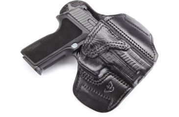 Image of Wilson Combat Lo-Profile II Holster, SIG Sauer P229, Right Hand, 1.5in Belt, Black Leather with Shark Trim, MLP18BLSR15