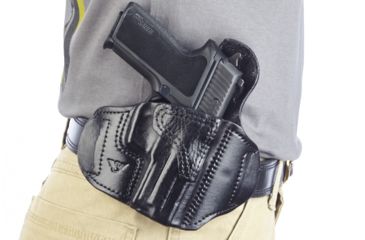 Image of Wilson Combat Lo-Profile II Holster, SIG Sauer P229, Right Hand, 1.5in Belt, Black Leather with Shark Trim MLP18BLSR15